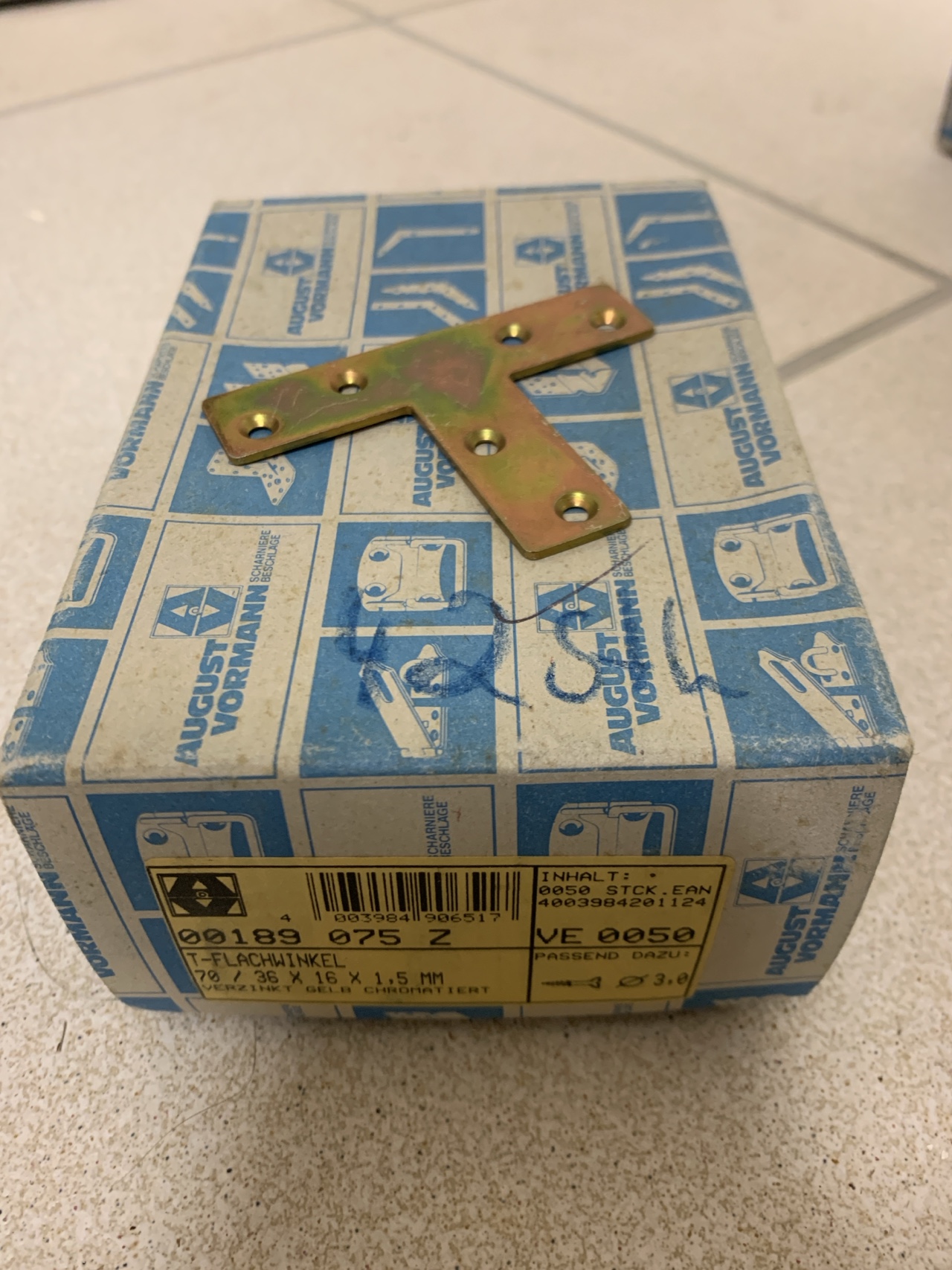 T-FLACHWINKEL Stahl verzinkt, 70/36X16MM