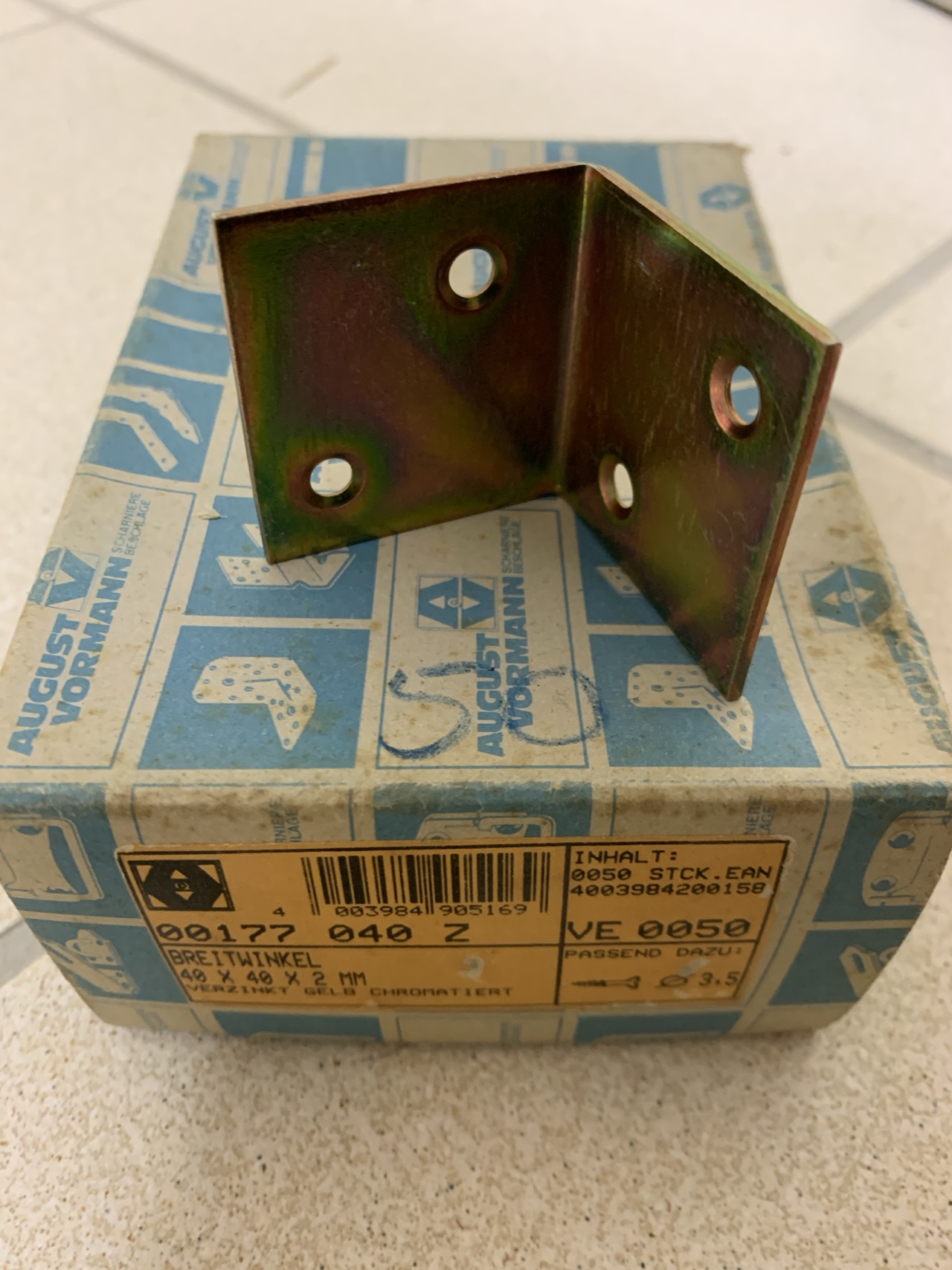 BREITWINKEL Stahl verzinkt, 40X40MM