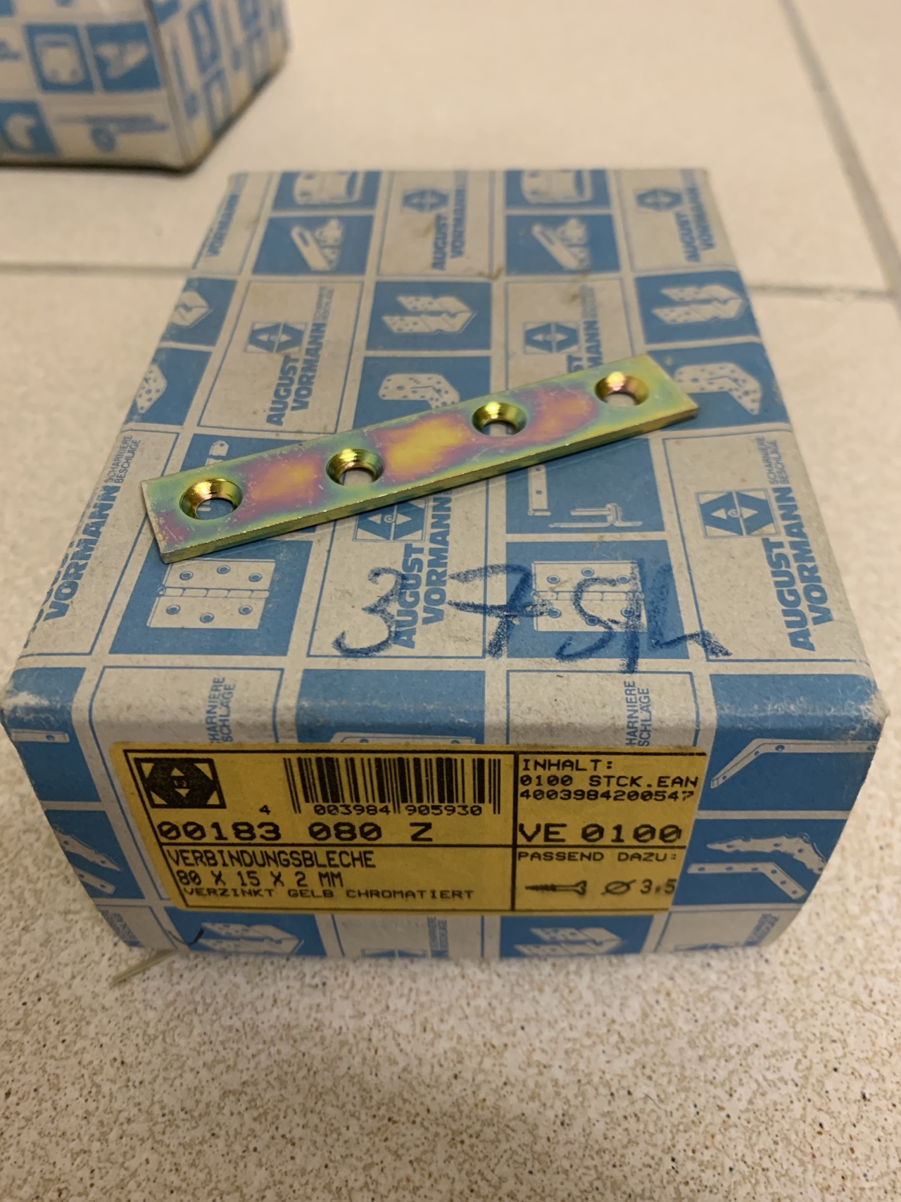 VERBINDUNGSBLECH 80X15X2MM